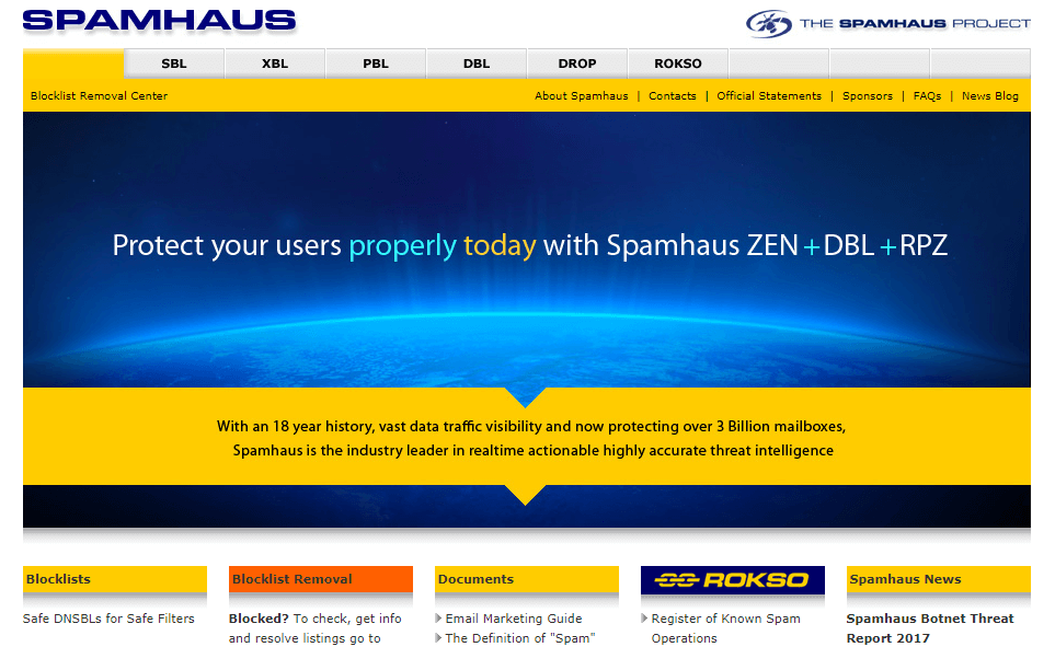 Удалить IP из Spamhaus